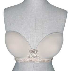 Simone Perele Celeste Strapless Bra sz 32E * Smooth Cup Plunge Front